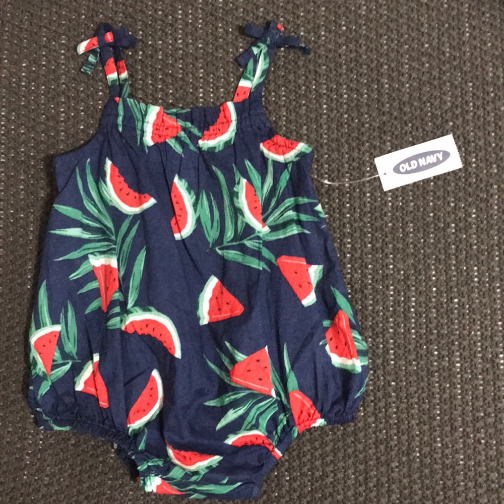 Watermelon baby girl romper
